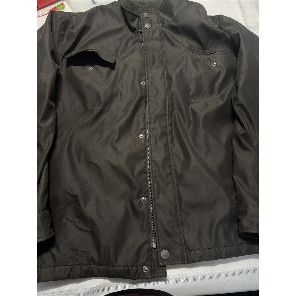 London Fog Mens 4XL Jacket Brown Plaid Flannel Lined Full Zip Snap Front Coat